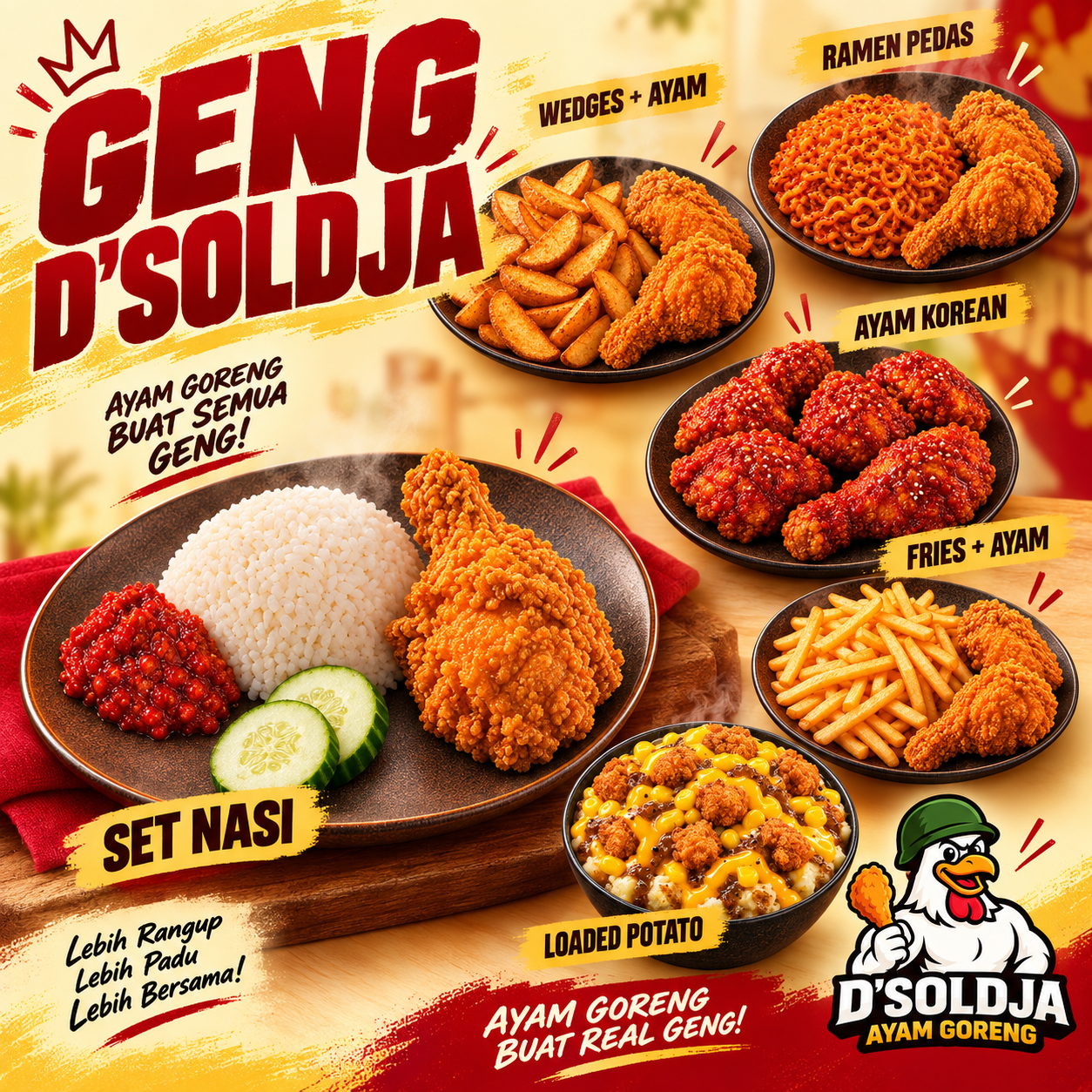 Pilihan menu D'Soldja Ayam Goreng